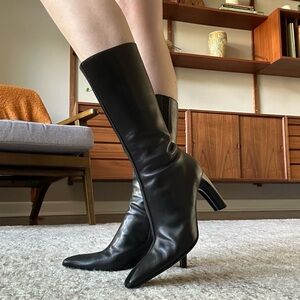 Donald J Pliner | Italian Leather Mid Calf Pointed Toe Boots | Size 7